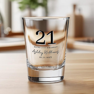 Elegante zwarte moderne 21e verjaardag shot glas