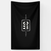 Elegante zwarte monogram branding evenement gepers spandoek (Verticaal)