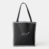 Elegante zwarte monogram canvas tas met hartjes (Achterkant)