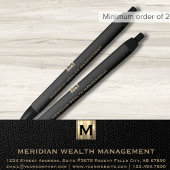 Elegante zwarte Monogram Financiële Planner Pen