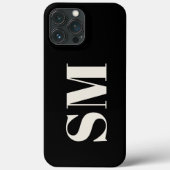 Elegante zwarte monogram initiaal  Case-Mate iPhone case (Achterkant)