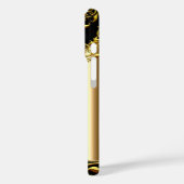 Elegante zwarte monogram op goud naam toevoegen Case-Mate iPhone case (Achterkant / Links)