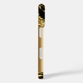 Elegante zwarte monogram op goud naam toevoegen Case-Mate iPhone case (Achterkant / Rechts)