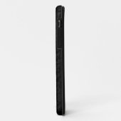 Elegante zwarte monotonen bloemige damast-monogram Case-Mate iPhone case (Achterkant/links)