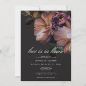 Elegante zwarte Moody Bloemen Liefde in Bloei Douc Kaart (Voorkant)