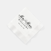 Elegante zwarte Mr en Mrs script bruiloft Servetten (Hoek)