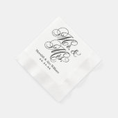 Elegante Zwarte Mr en Mrs Script Bruiloft Servetten (Hoek)