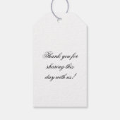Elegante zwarte Mr en Mrs-script trouwgunst Cadeaulabel (Achterkant)