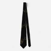 Elegante Zwarte Muzieknoten Sleutel Stropdas (Voorkant)