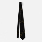 Elegante Zwarte Muzieknoten Sleutel Stropdas (Achterkant)