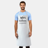 Elegante Zwarte Naam Moderne Bruid Huwelijk  Schort (Gedragen)