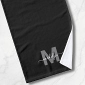 Elegante zwarte naam Monogram Handdoek
