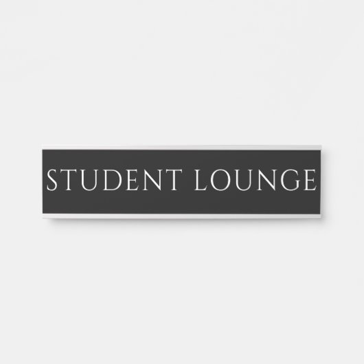 Elegante zwarte naamplaat voor studentenlounge (Voorkant)