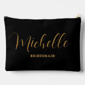 Elegante Zwarte Nep Gouden Script Naam Bruidsmeisj Etui (Achterkant)