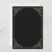 Elegante zwarte Nikah moslim bruiloft Kaart (Achterkant)