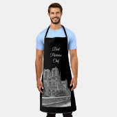 Elegante zwarte Notre Dame beste Parijse chef-kok Schort (Gedragen)