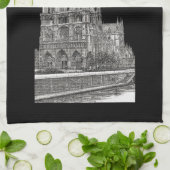 Elegante zwarte Notre Dame beste Parijse chef-kok Theedoek (Gevouwen)