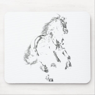 Elegante Zwarte Paard Kunst Voor Design Muismat