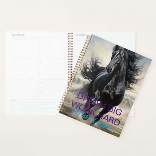Elegante zwarte paard planner (Display)