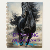 Elegante zwarte paard planner (Voorkant)