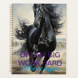 Elegante zwarte paard planner