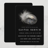 Elegante Zwarte Paaseieren Uitnodiging (Voorkant / Achterkant)