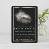 Elegante Zwarte Paaseieren Uitnodiging (Staand voorkant)