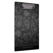 Elegante zwarte paisley gepersonaliseerde clipbo klembord (Rechts)
