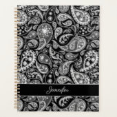 Elegante zwarte paisley planner (Voorkant)