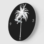 Elegante zwarte palmboom  tropisch grote klok (Hoek)