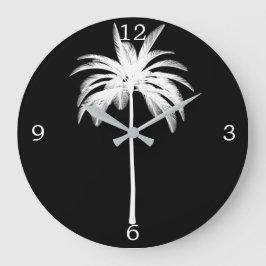 Elegante zwarte palmboom  tropisch grote klok