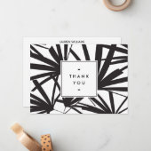 Elegante zwarte palmschijfjes Dank u Notecard II Notitiekaartje (Voorkant / Achterkant in situ)