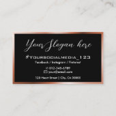 Elegante zwarte perzik roze ombre schoonheid wimpe visitekaartje (Achterkant)