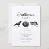 Elegante  zwarte pompoen Halloween Kaart (Voorkant)