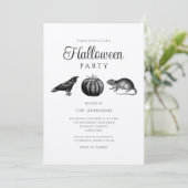 Elegante  zwarte pompoen Halloween Kaart (Staand voorkant)