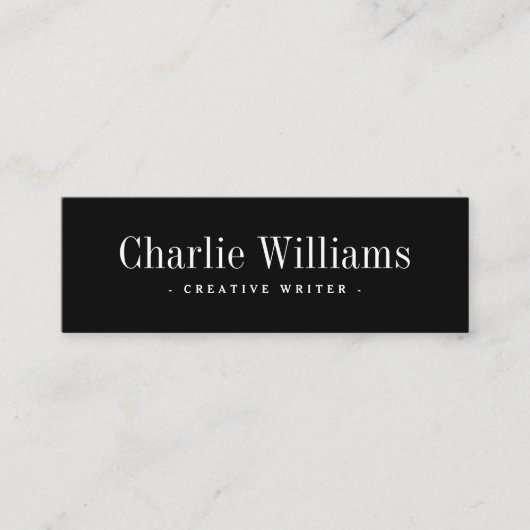 Elegante zwarte professionele QR-code Mini Visitekaartje (Voorkant)