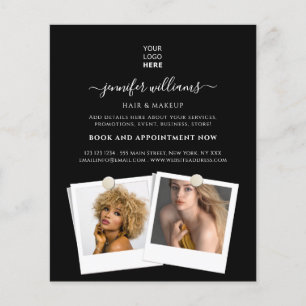 Elegante zwarte promotieposter met aangepaste foto flyer