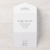 Elegante Zwarte QR Code Foto Bruiloft All In One Uitnodiging (Buitenkant)