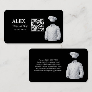 Elegante zwarte QR-code visitekaartje voor persoon