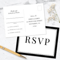 Elegante Zwarte Rand Vintage Typografie Trouwen