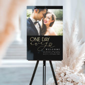 Elegante zwarte repetitie diner welkomstfoto acryl bord