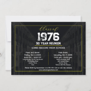 Elegante zwarte reünie 1976 - 50 jaar kaart