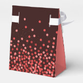 Elegante Zwarte Rode Confetti Dank Je Bedankdoosjes (Achterkant)