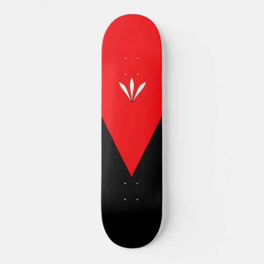 Elegante Zwarte & Rode Driehoek Persoonlijk Skateboard (Voorkant)