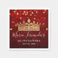 Elegante zwarte rode roos gouden kroon Quinceanera