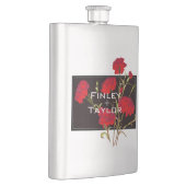 Elegante Zwarte Rode Vintage Bloem Carnatie Heren Flacon (Rechts)