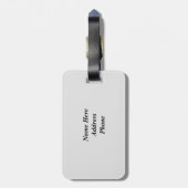 Elegante Zwarte Rode Zilveren Bagage Label (Achterkant verticaal)