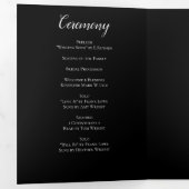 Elegante zwarte Roos gotische bruiloft programma's (Binnenzijde eerst)