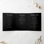 Elegante zwarte Roos gotische bruiloft programma's (Binnen)