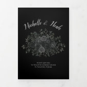 Elegante zwarte Roos gotische bruiloft programma's (Cover)